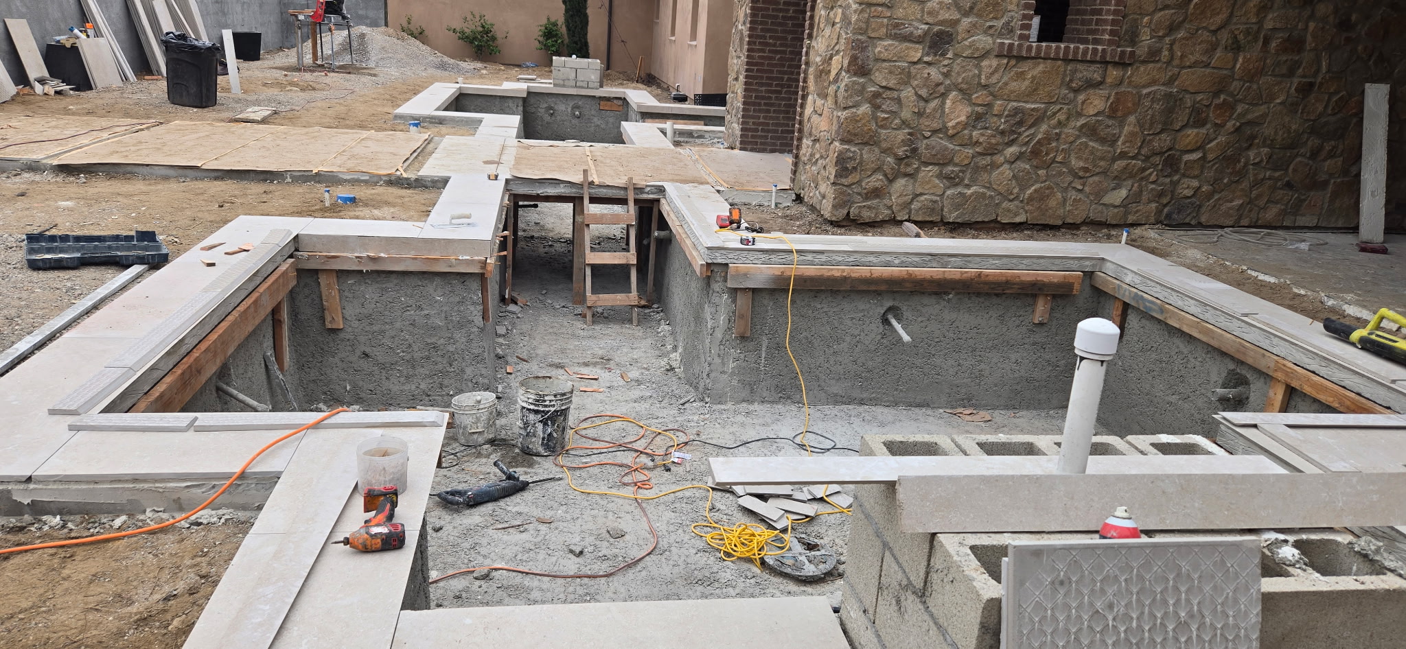 Pool concrete work