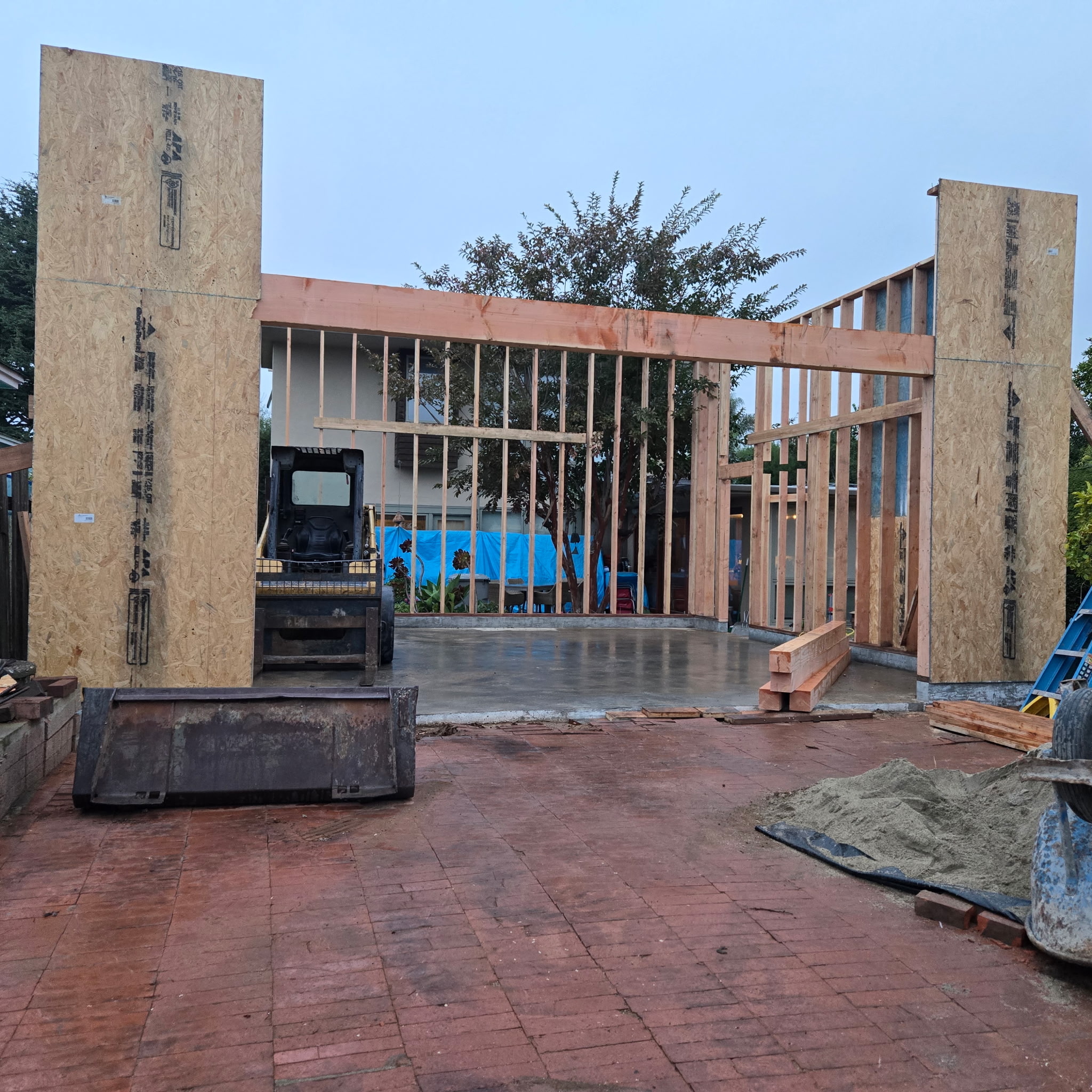 Concrete framing in progress